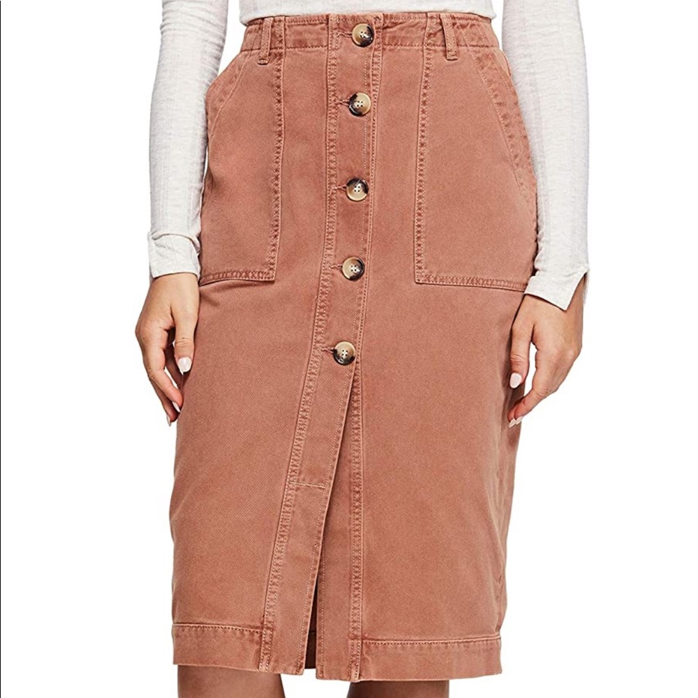 Free People Womens Corduroy Utility Pencil Skirt size 0